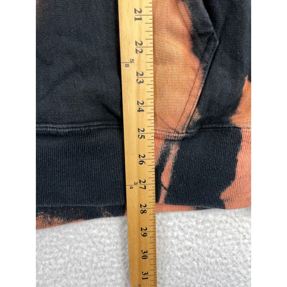 Champion Men's L Reverse Weave Hoodie Black Orange Bleach Tie Dye Streetwear - Picture 6 of 8